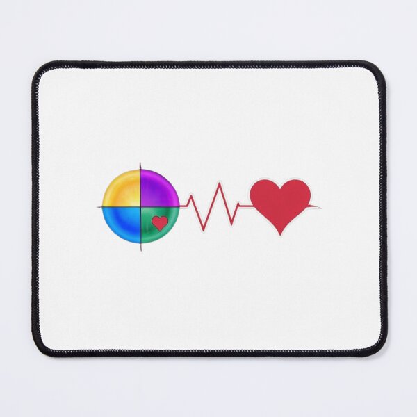 Item preview, "Colorful Sphere & Heartbeat Love Symbol – Vibrant Abstract Digital Art" designed and sold by IINSPIRA.