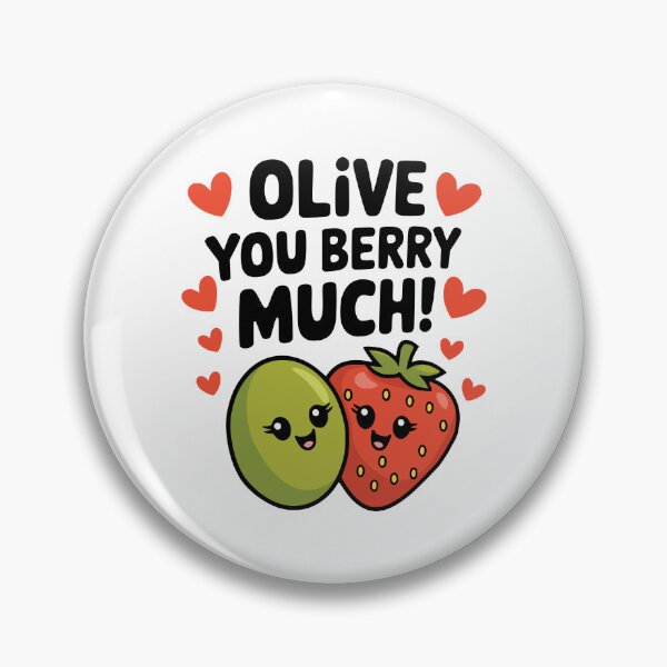 Item preview, Olive You Berry Much! Funny Strawberry Olive Food Pun designed and sold by PMCreative.