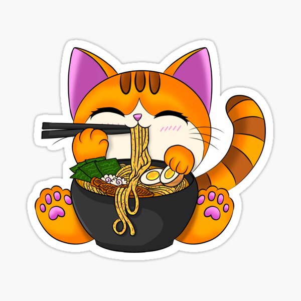 Vista previa del artículo con la obra «El gato come fideos», diseñado y vendido por ARTHL01.