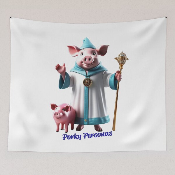 Aperçu de l'œuvre Porky Personas Personnages de cochons amusants créée et vendue par Drone-tees.