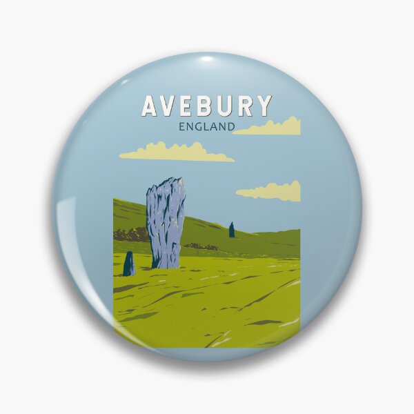 Item preview, Avebury England Travel Art Vintage designed and sold by KrisSidDesigns.