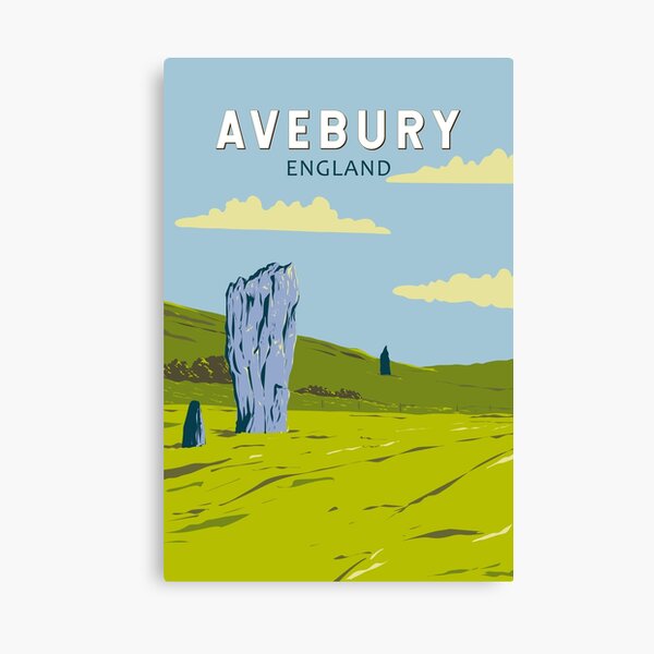 Item preview, Avebury England Travel Art Vintage designed and sold by KrisSidDesigns.