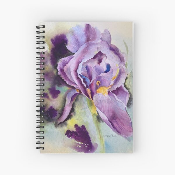 Aperçu de l'œuvre Iris violet sauvage à l'aquarelle créée et vendue par Beatrice Cloake Art.