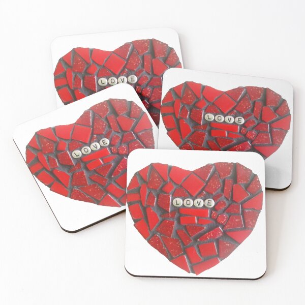 Item preview, Red Mosaic Love Heart designed and sold by joannaydesigns.