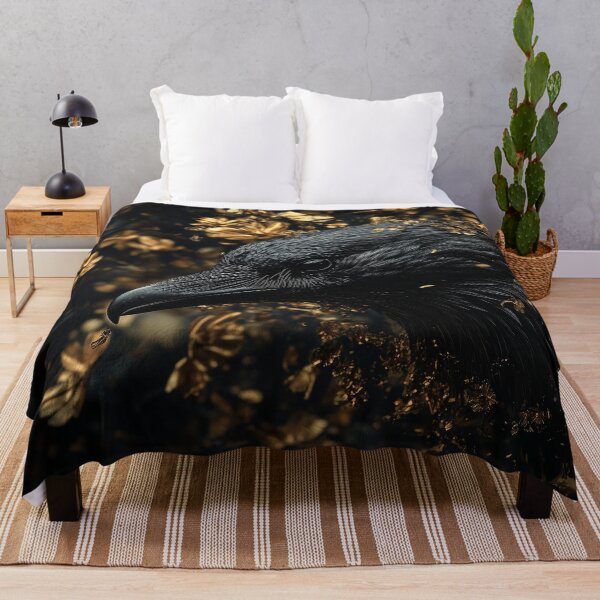 Item preview, Raven with Flowers in Black and Gold designed and sold by Nakolepsi.