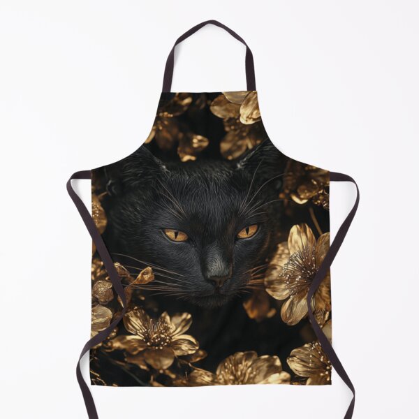 Item preview, Cat with Flowers in Black and Gold designed and sold by Nakolepsi.