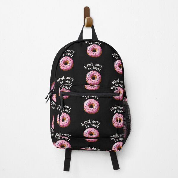 Item preview, Donut Worry, Be Happy – Sweet and Whimsical Black Print for Your Space designed and sold by stxaris.