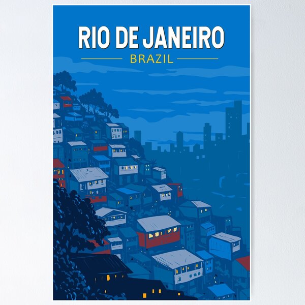 Item preview, Rio De Janeiro Brazil Favela Travel Art Vintage designed and sold by KrisSidDesigns.