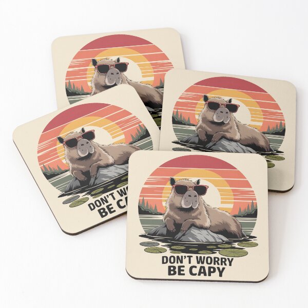 Item preview, Retro Don’t Worry Be Capy Cute Vintage Capybara designed and sold by AniArtPL.