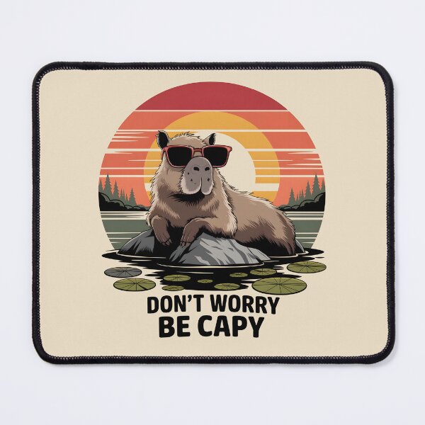 Item preview, Retro Don’t Worry Be Capy Cute Vintage Capybara designed and sold by AniArtPL.