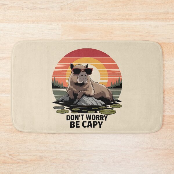 Item preview, Retro Don’t Worry Be Capy Cute Vintage Capybara designed and sold by AniArtPL.