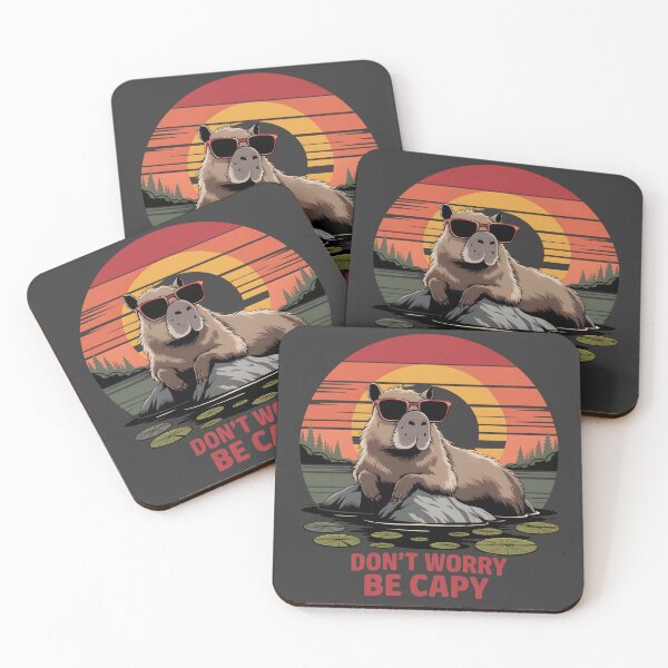 Item preview, Retro Don’t Worry Be Capy Cute Vintage Capybara designed and sold by AniArtPL.