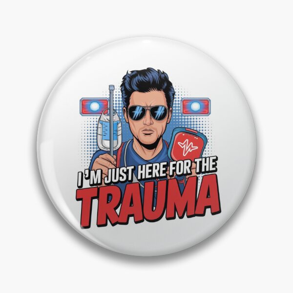 Artikelvorschau, Ich bin nur wegen des Traumas hier – Humor für Notschwestern entworfen und verkauft von Cheerhub.
