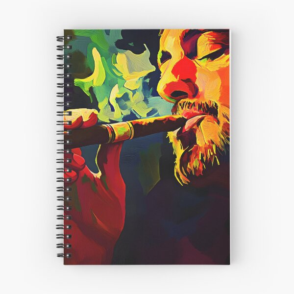 Item preview, Man Enjoying Cigar with Colorful Swirls of Smoke in Warm, Vivid Colors Digital AI Art designed and sold by OlfactoART Studio.