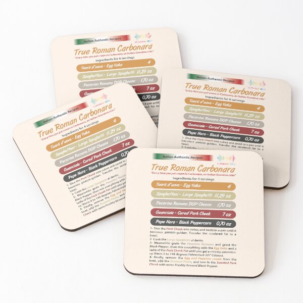 Item preview, Italian Authentic Recipes - True Roman Carbonara - Food Loving designed and sold by chromavibes-art.