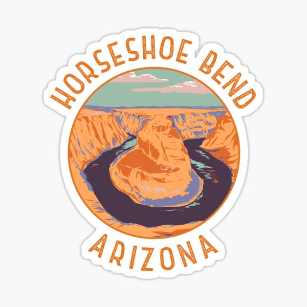 Item preview, Horseshoe Bend Arizona Retro Distressed Circle designed and sold by KrisSidDesigns.