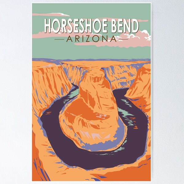 Item preview, Horseshoe Bend Travel Art Vintage designed and sold by KrisSidDesigns.