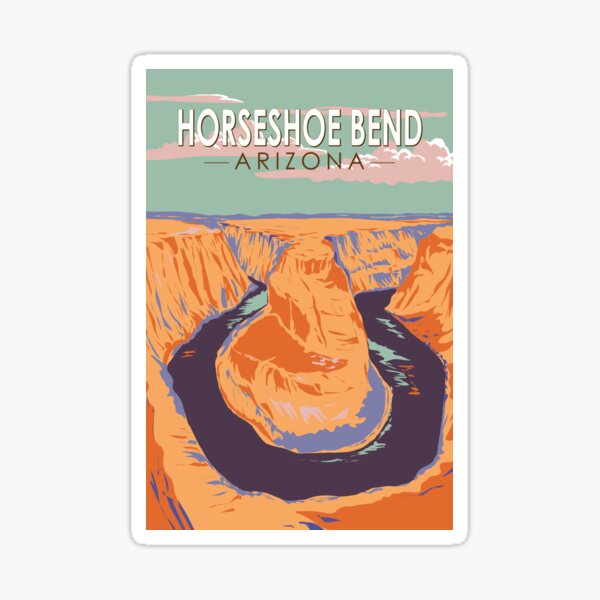 Item preview, Horseshoe Bend Travel Art Vintage designed and sold by KrisSidDesigns.