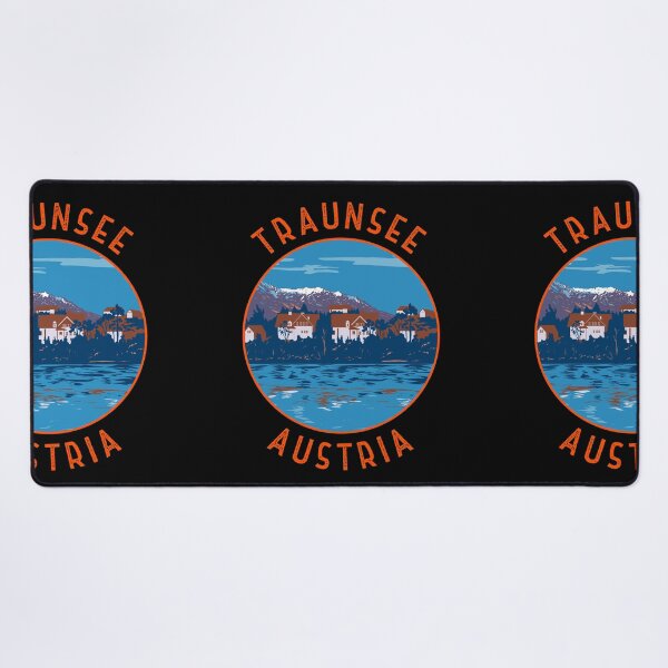 Item preview, Lake Traunsee Austria Retro Distressed Circle designed and sold by KrisSidDesigns.