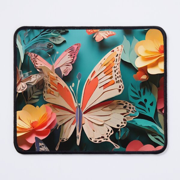 Item preview, Paper Cut Illustration of Butterfly in a Flower | Elegant Nature-Inspired Art | Beautiful Floral and Butterfly Paper Cut Design | Whimsical Paper Art designed and sold by PaintedPixels01.