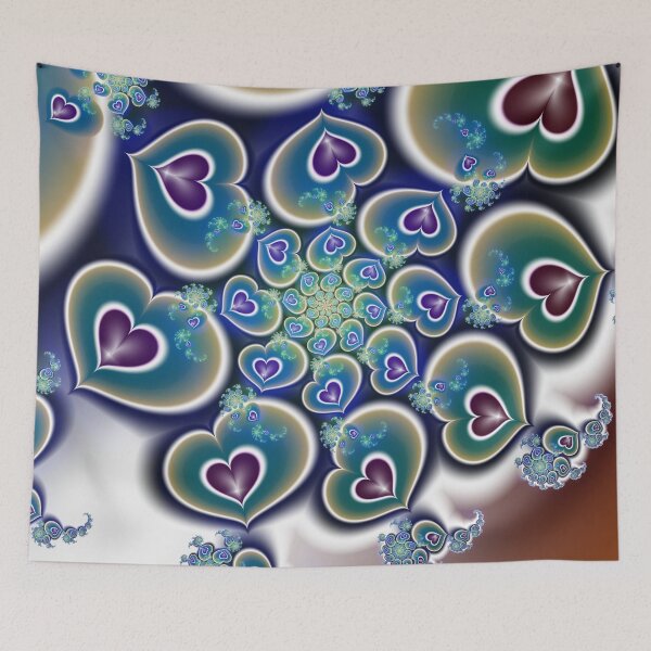 Item preview, "Fractal Hearts in Cosmic Harmony" designed and sold by bloorose.
