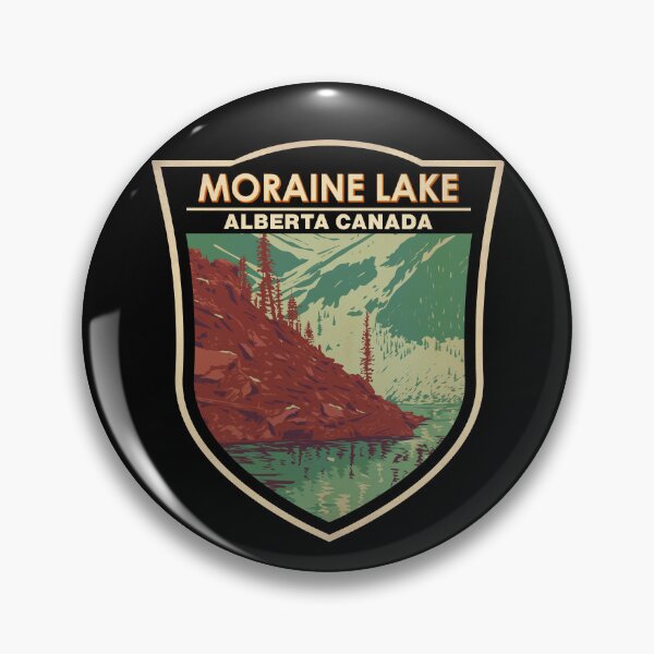 Item preview, Moraine Lake Canada Travel Art Badge designed and sold by KrisSidDesigns.