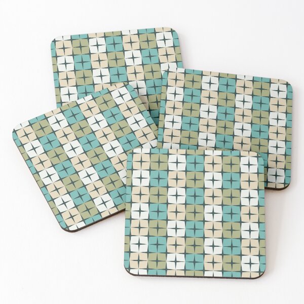 Item preview, More retro tile vibes - cubist (mid-century pattern) designed and sold by Evie Gerontis.