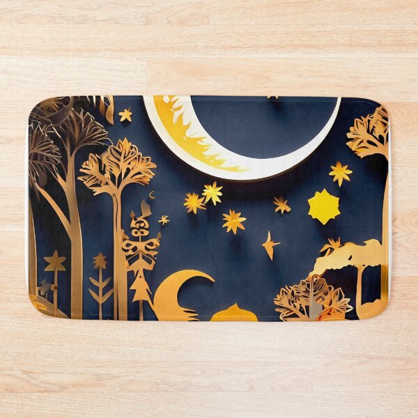 Item preview, Papercut Illustration of Night Moon | Mystical Moonlit Design | Elegant Night Sky Paper Cut Art | Whimsical Moonlight Paper Art designed and sold by PaintedPixels01.