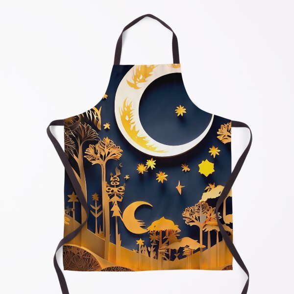 Item preview, Papercut Illustration of Night Moon | Mystical Moonlit Design | Elegant Night Sky Paper Cut Art | Whimsical Moonlight Paper Art designed and sold by PaintedPixels01.