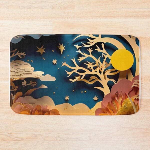Item preview, Papercut Illustration of Night Moon | Mystical Moonlit Design | Elegant Night Sky Paper Cut Art | Whimsical Moonlight Paper Art designed and sold by PaintedPixels01.