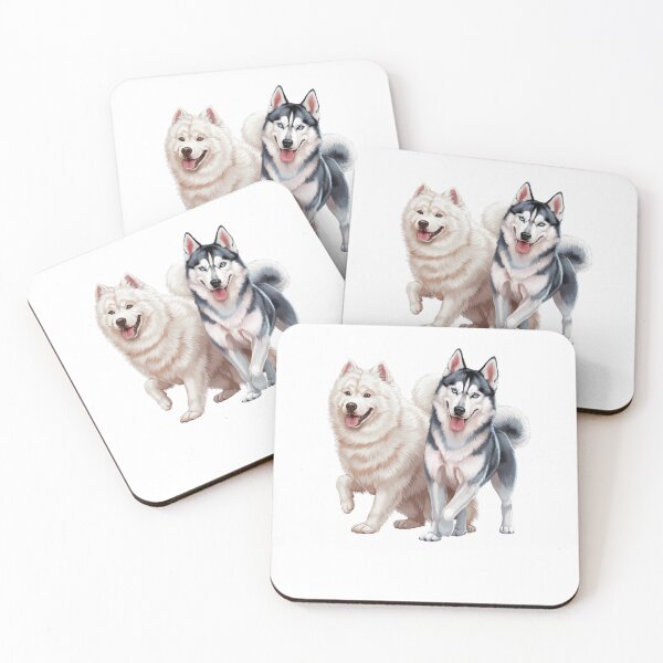 Item preview, Samoyed + Red Siberian Husky designed and sold by Mateusz Majcherek.