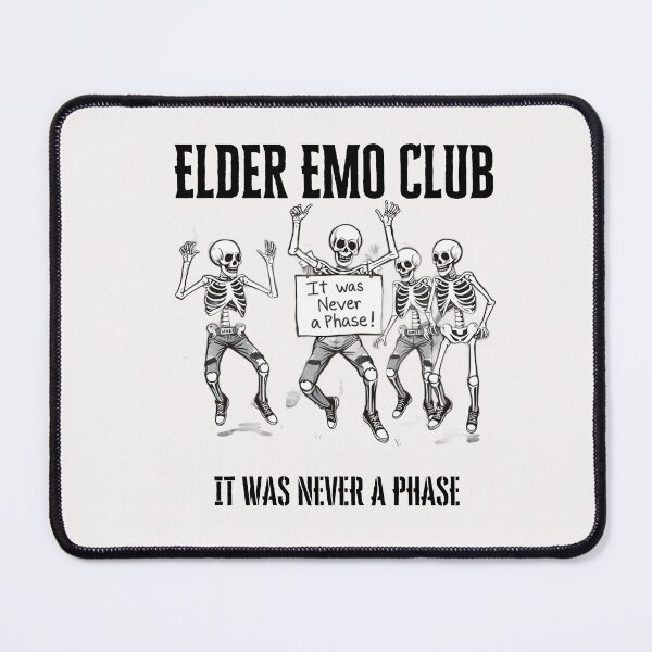 Item preview, Elder Emo Club It Was Never a Phase funny gifts for Nostalgia, Early 2000s pop Punk designed and sold by Printek.