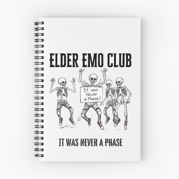 Item preview, Elder Emo Club It Was Never a Phase funny gifts for Nostalgia, Early 2000s pop Punk designed and sold by Printek.