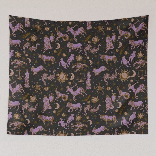 Item preview, Zodiac signs pattern on dark designed and sold by bokasin.