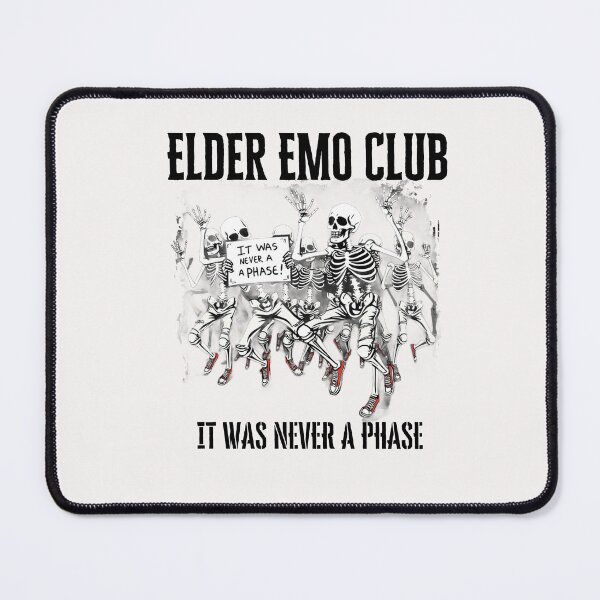 Item preview, Elder Emo Club It Was Never a Phase funny gifts for Nostalgia, Early 2000s pop Punk designed and sold by Printek.
