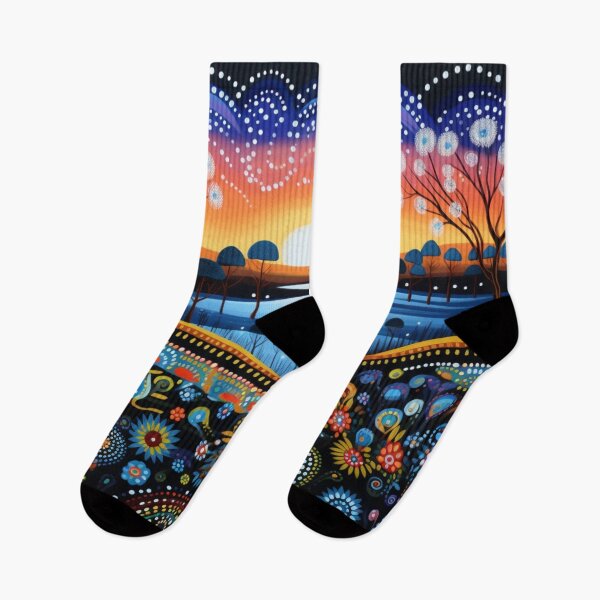 Item preview, Aboriginal Inspired Dot Art - Australian Winter Sunset designed and sold by GrinGalore.