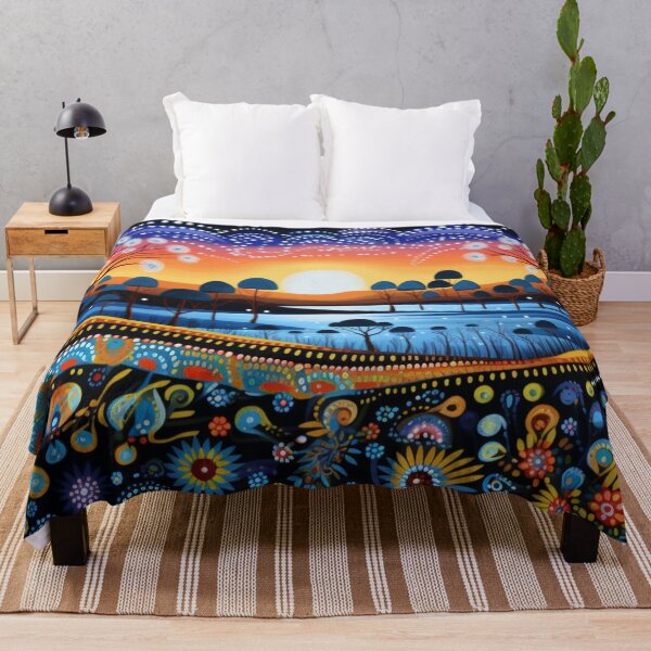Item preview, Aboriginal Inspired Dot Art - Australian Winter Sunset designed and sold by GrinGalore.