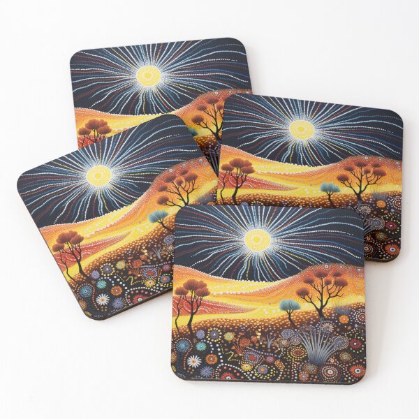 Item preview, Aboriginal Inspired Dot Art - Australian Luminous Night designed and sold by GrinGalore.