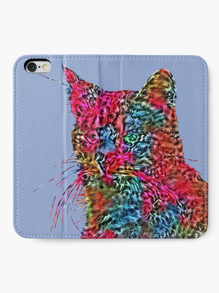 Alternate view of Artificial neural style Rose wild cat iPhone Wallet