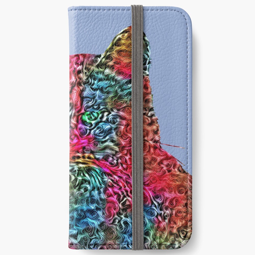 Artificial neural style Rose wild cat iPhone Wallet