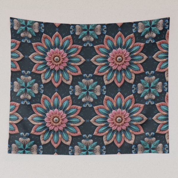 Item preview, Sculpted Floral Mandala – Vibrant & Symmetrical designed and sold by AleksKos.