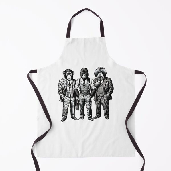 Item preview, Vintage Black and White Retro wild monkeys chimps primates Animal Art – Detailed Illustration Collection for Apparel and Home Decor designed and sold by harmzk90.