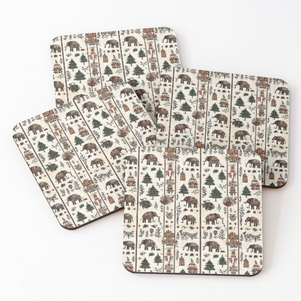 Item preview, Traditional textile-inspired elephant motif designed and sold by Piotrek0001.
