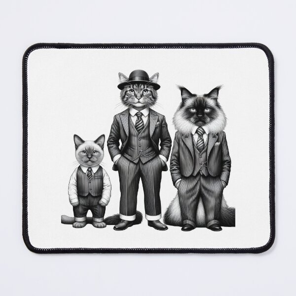 Item preview, Vintage Black and White Retro cats Animal Art – Detailed Illustration Collection for Apparel and Home Decor designed and sold by harmzk90.