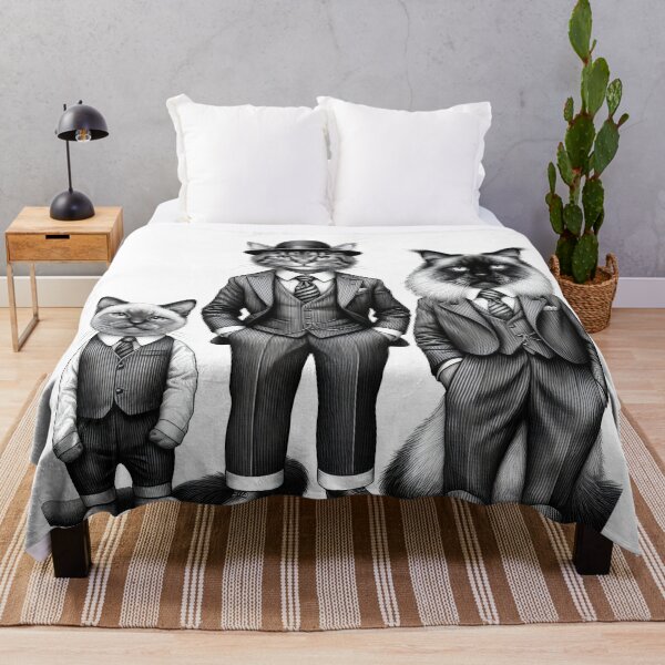 Item preview, Vintage Black and White Retro cats Animal Art – Detailed Illustration Collection for Apparel and Home Decor designed and sold by harmzk90.