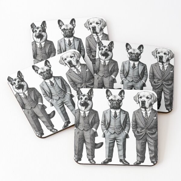Item preview, Vintage Black and White Retro dogs Animal Art – Detailed Illustration Collection for Apparel and Home Decor designed and sold by harmzk90.