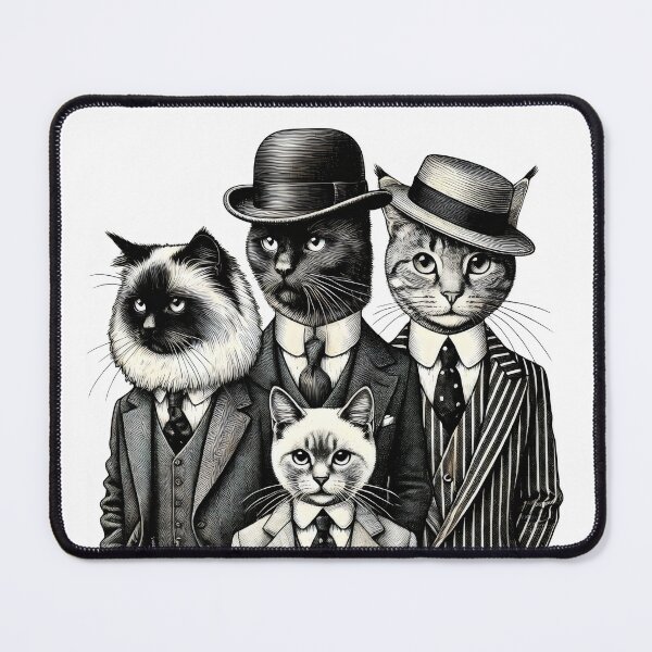 Item preview, Vintage Black and White Retro cat Animal Art – Detailed Illustration Collection for Apparel and Home Decor designed and sold by harmzk90.