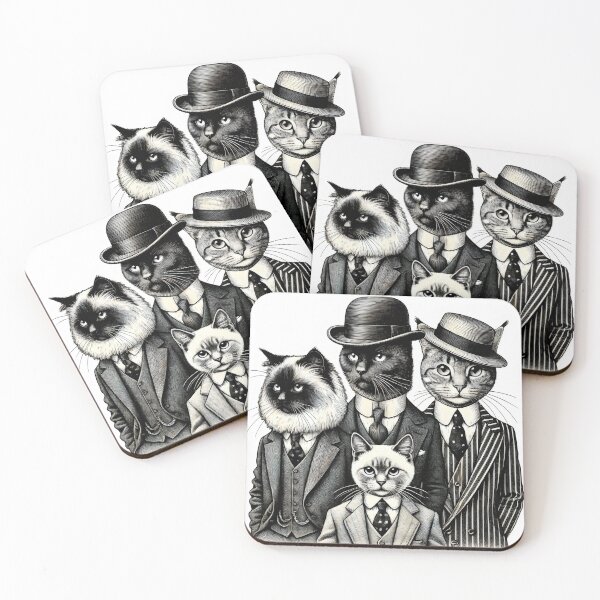 Item preview, Vintage Black and White Retro cat Animal Art – Detailed Illustration Collection for Apparel and Home Decor designed and sold by harmzk90.