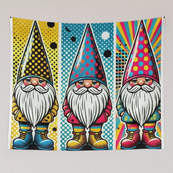 Item preview, Christmas Vintage pop art three dwarfs with colourful clothes and hats,Christmas  dwarfs ,christmas Vintage designed and sold by Expressions-Sel.