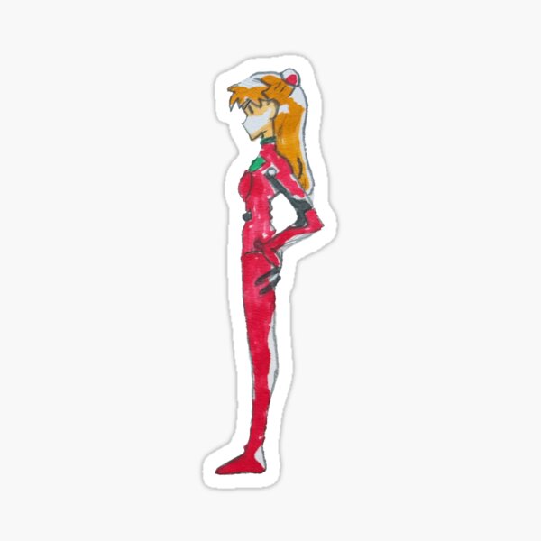 Vista previa del artículo con la obra «Boceto de Asuka Evangelion», diseñado y vendido por benlmc.